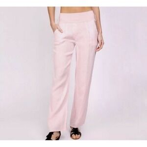 Ornella Paris Women's Taupe Stretch Waist Lounge Linen Pants Size 2XL